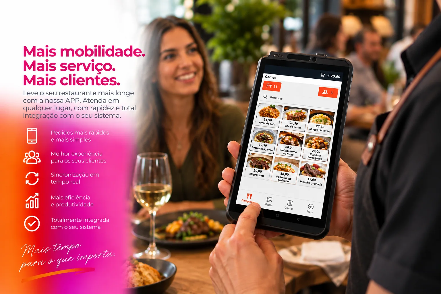 APP WinMax4 F&B em utilização num restaurante