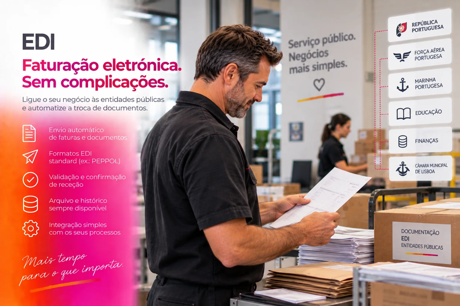 Faturação eletrónica EDI para empresas e entidades públicas